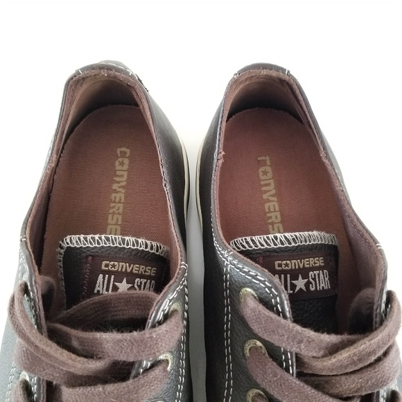 Converse All Star Sneakers Brown Leather Low Tops - Picture 8 of 12
